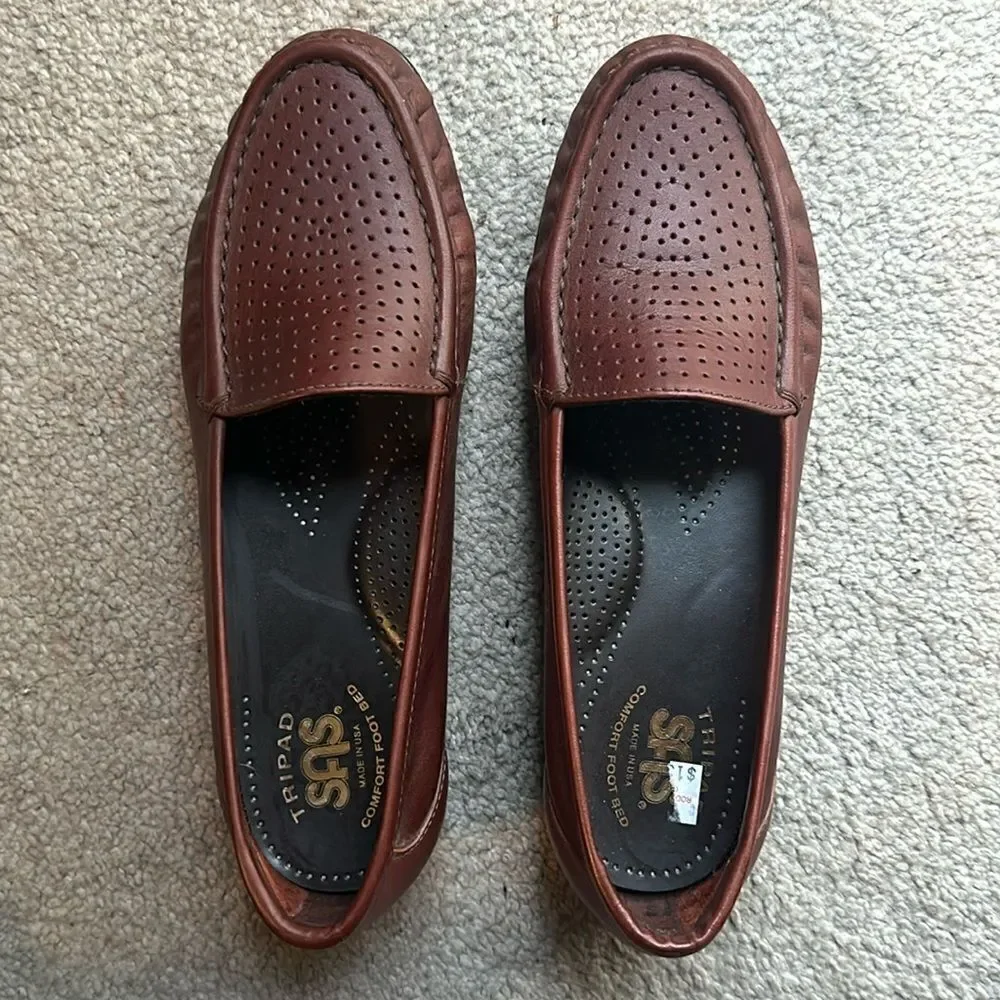 SAS Saavy Leather Loafers in Russet